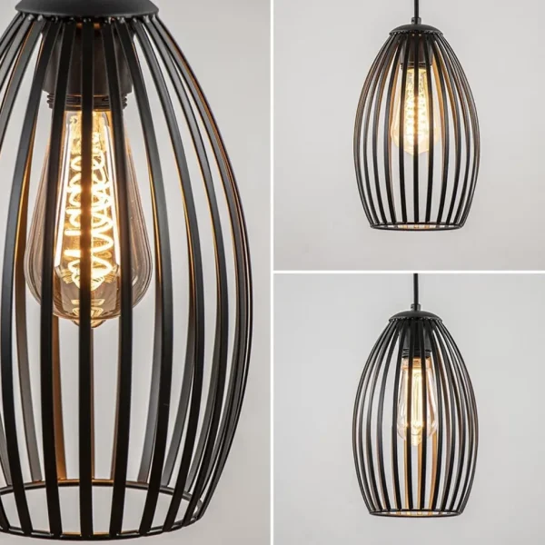 ronde_lichts_hanglamp_met_3-3.webp Sale Straluma Ronde 3-lichts hanglamp met draadkappen mat zwart