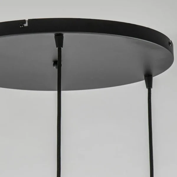 ronde_lichts_hanglamp_zwa_2-5.webp Discount Straluma Ronde 3-lichts hanglamp zwart met smoke/helder glas