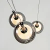 Hot Straluma Ronde 3-lichts hanglamp zwart met smoke glas