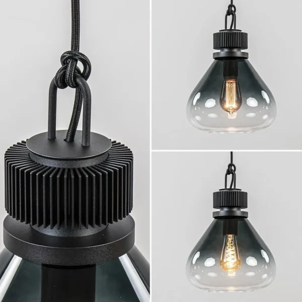 ronde_lichts_hanglamp_zwa_3-5.webp Discount Straluma Ronde 3-lichts hanglamp zwart met smoke/helder glas