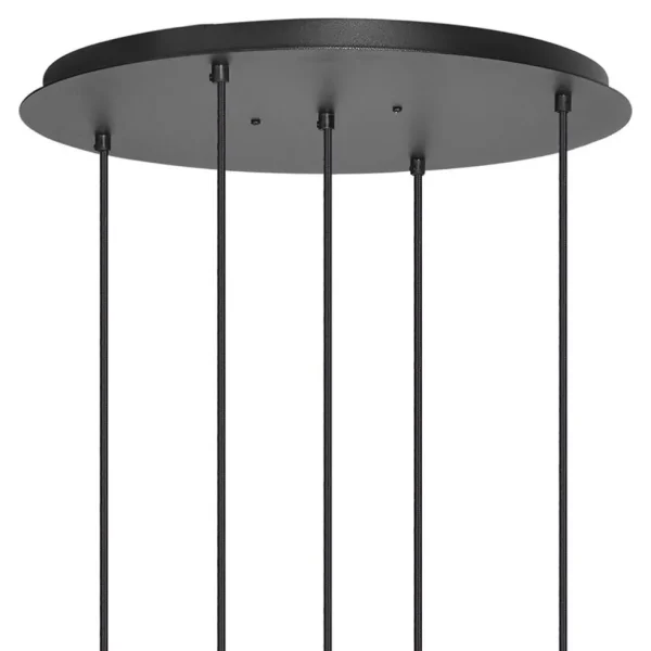 Outlet Straluma Ronde 5-lichts hanglamp zwart met nikkel