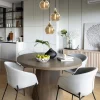 Store Straluma Ronde 3-lichts hanglamp zwart met goud en amber glas
