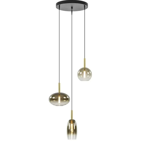 ronde_lichts_led_hanglamp_1-2.webp Clearance Straluma Ronde 3-Lichts LED hanglamp met gold fading glas
