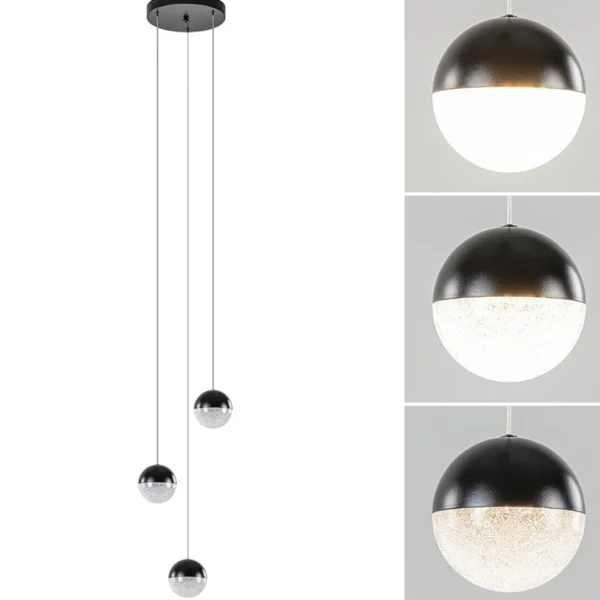 ronde_lichts_led_hanglamp_1.webp Clearance Straluma Ronde 3-Lichts LED hanglamp met zwarte bollen dimbaar