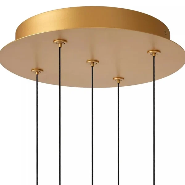 ronde_lichts_led_hanglamp_3-1.webp Flash Sale Straluma Ronde 5-lichts LED hanglamp goud met helder glas