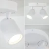 Outlet Straluma Ronde 2-lichts opbouwspot wit metaal verstelbaar