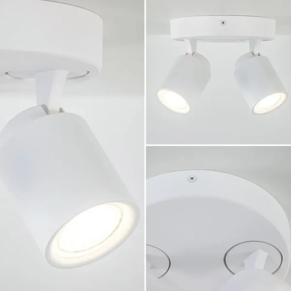 Outlet Straluma Ronde 2-lichts opbouwspot wit metaal verstelbaar