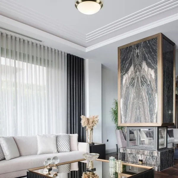 Flash Sale Straluma Ronde plafondlamp brons met wit glazen kap