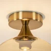 ronde_plafondlamp_goud_me_2.webp Clearance Straluma Ronde plafondlamp goud met amber glas
