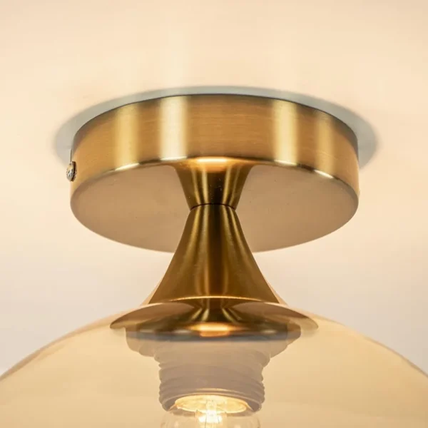 ronde_plafondlamp_goud_me_2.webp Clearance Straluma Ronde plafondlamp goud met amber glas