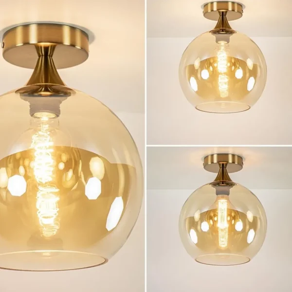ronde_plafondlamp_goud_me_3.webp Clearance Straluma Ronde plafondlamp goud met amber glas