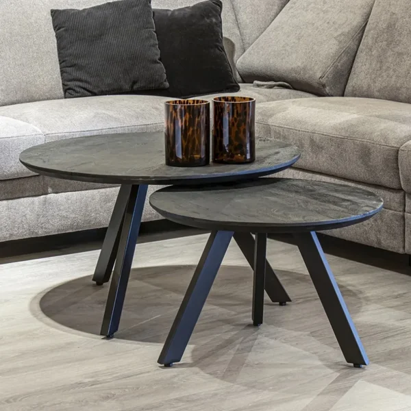 Cheap Straluma Salontafel rond hout zwart 80 cm
