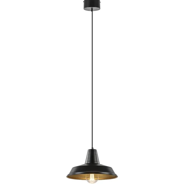 scandinavische_hanglamp_z_1.webp Clearance Straluma Scandinavische hanglamp zwart met goud 36 cm