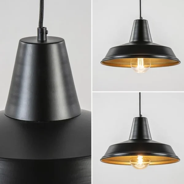 scandinavische_hanglamp_z_3.webp Clearance Straluma Scandinavische hanglamp zwart met goud 36 cm
