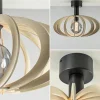 scandinavische_plafondlam_2.webp Best Straluma Scandinavische plafondlamp mat zwart met houten kap