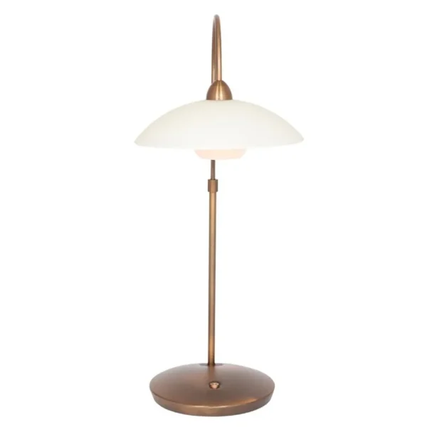 Fashion Straluma Sfeervolle tafellamp brons met creme glas klassiek