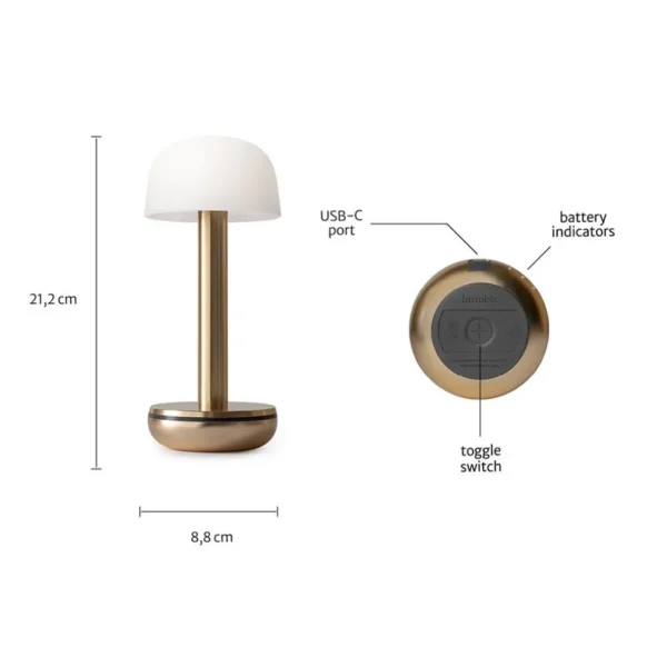 sfeervolle_tafellamp_goud_1.webp Store Straluma Sfeervolle tafellamp goud met frosted kapje op batterij