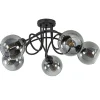 sierlijke_plafondlamp_zwa_0.webp Outlet Straluma Sierlijke plafondlamp zwart met smoke glazen bollen