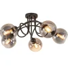sierlijke_plafondlamp_zwa_1.webp Outlet Straluma Sierlijke plafondlamp zwart met smoke glazen bollen