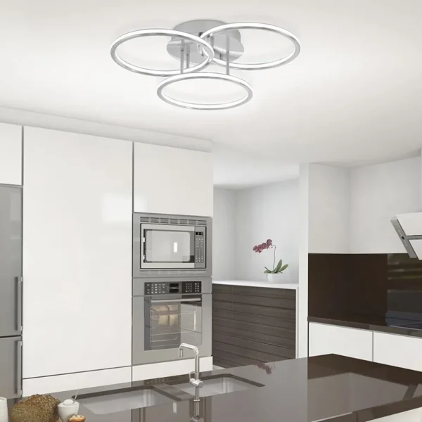Cheap Straluma Smart plafondlamp 3x ringen nikkel inclusief LED