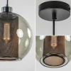 Store Straluma Smoke glazen hanglamp bol met zwarte gaas cilinder