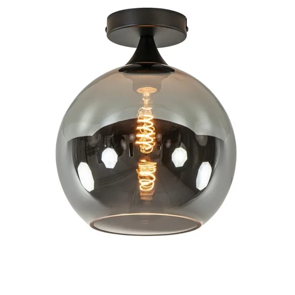 smoketitanium_plafondlamp_1.webp Best Sale Straluma Smoke/titanium plafondlamp 25 cm met zwart