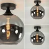 smoketitanium_plafondlamp_3.webp Best Sale Straluma Smoke/titanium plafondlamp 25 cm met zwart