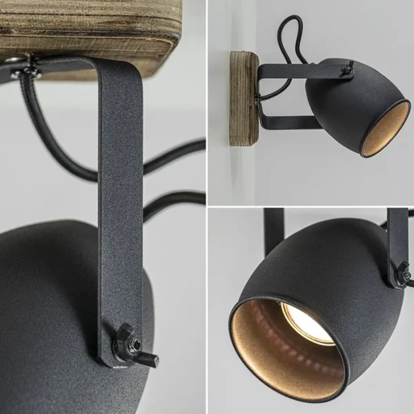 Fashion Straluma Spot 1-lichts zwart met hout