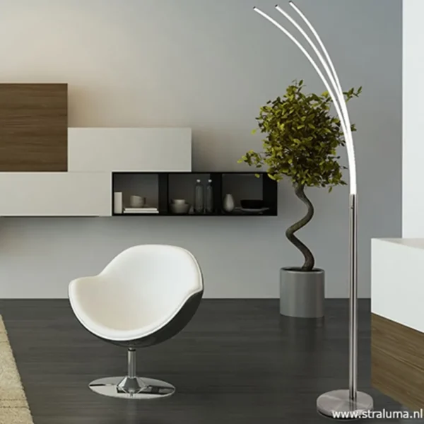 New Straluma Staal boog vloerlamp LED dimbaar