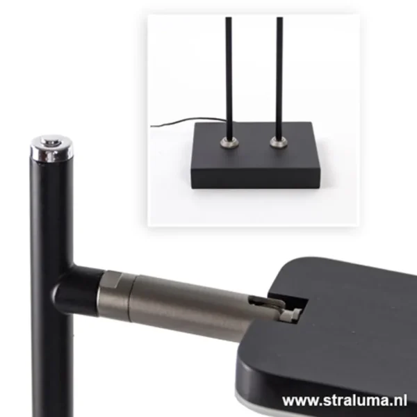 staande_lichts_leeslamp_z_3.webp Best Sale Straluma Staande 2-lichts leeslamp zwart 2xpushdimmer