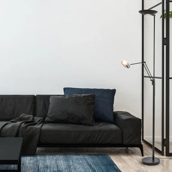staande_uplighterleesarm__4.webp Store Straluma Staande uplighter+leesarm zwart dim.cct