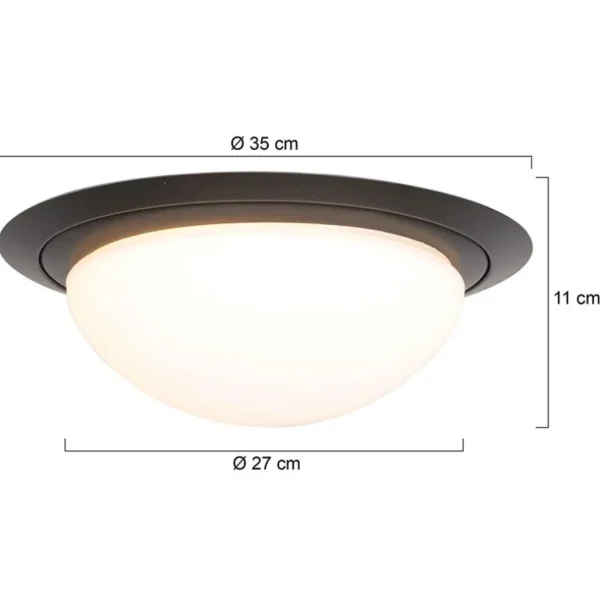 standen_dimbare_led_plafo_3.webp Flash Sale Straluma 3-Standen dimbare LED plafondlamp zwart met wit glas IP44