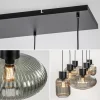 New Straluma Stijlvolle 6-lichts eettafelhanglamp zwart met smoke glas