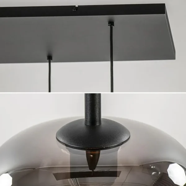 Fashion Straluma Stijlvolle 6-lichts hanglamp zwart met gradiënt smoke glas