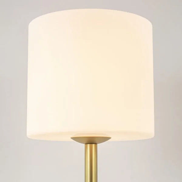 New Straluma Stijlvolle tafellamp mat goud met wit glas