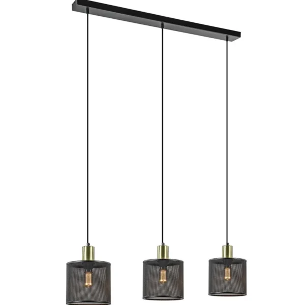 stoere_lichts_hanglamp_ma_1.webp Clearance Straluma Stoere 3-lichts hanglamp mat zwart met goud