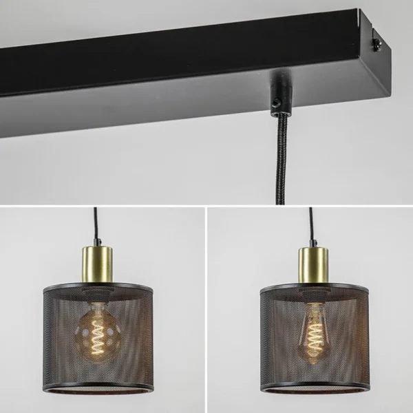 stoere_lichts_hanglamp_ma_3.webp Clearance Straluma Stoere 3-lichts hanglamp mat zwart met goud