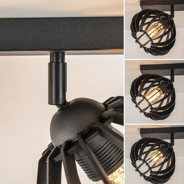 stoere_lichts_plafondlamp_3.webp Flash Sale Straluma Stoere 2-lichts plafondlamp met houten kappen zwart