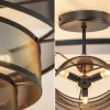 New Straluma Stoere ronde plafondlamp mat zwart metaal 56 cm
