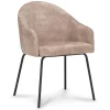 Clearance Straluma Stoffen armstoel sand met smalle metalen poot