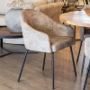 Clearance Straluma Stoffen armstoel sand met smalle metalen poot