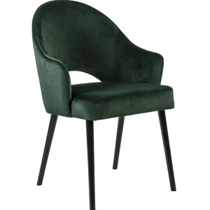 stoffen_eetkamerstoel_vel_0.webp Clearance Straluma Stoffen eetkamerstoel velours groen met zwarte houten poot