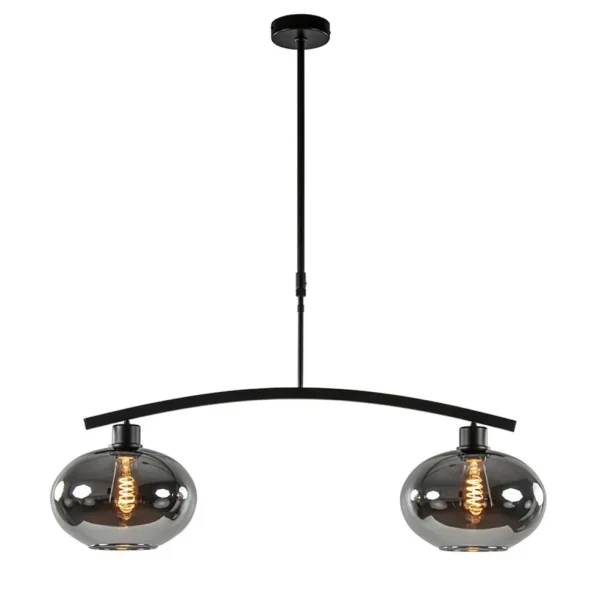 strak_klassieke_hanglamp__1-1.webp Best Sale Straluma Strak klassieke hanglamp zwart met smoke glas