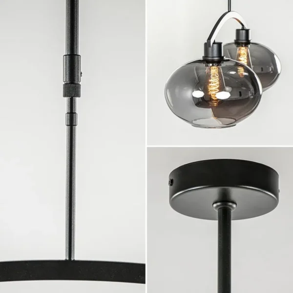 strak_klassieke_hanglamp__2-1.webp Best Sale Straluma Strak klassieke hanglamp zwart met smoke glas