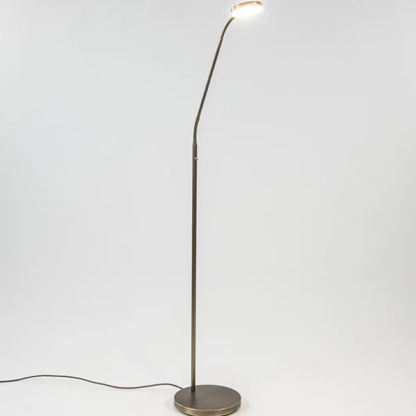 Hot Straluma Strak klassieke LED leeslamp brons dim to warm