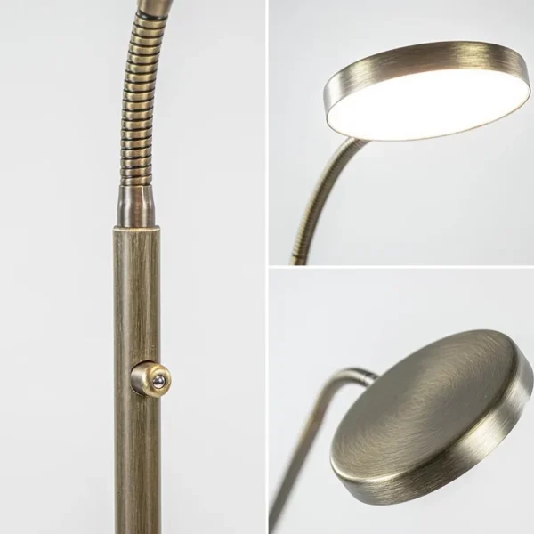 Hot Straluma Strak klassieke LED leeslamp brons dim to warm