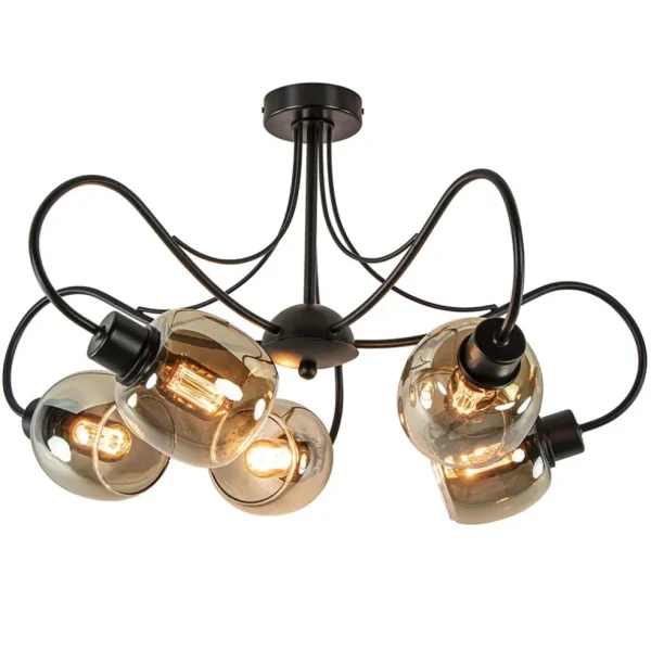 strak_klassieke_lichts_pl_1.webp Best Straluma Strak klassieke 5-lichts plafondlamp met smoke glazen kappen
