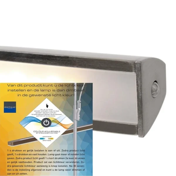 strak_klassieke_schilderi_3.webp Store Straluma Strak klassieke schilderij wandlamp geborsteld staal