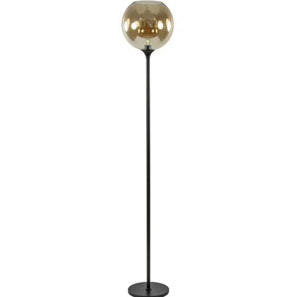 strak_klassieke_vloerlamp_0-1.webp Shop Straluma Strak klassieke vloerlamp zwart met amber glas 30 cm