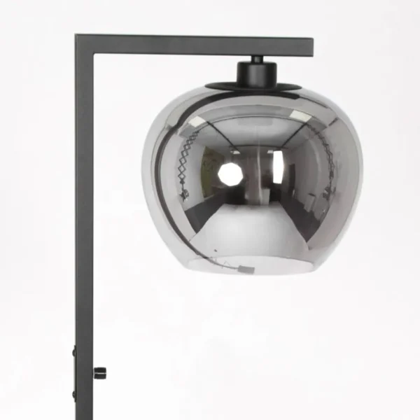 Best Sale Straluma Strakke vloerlamp zwart met smoke glazen kap